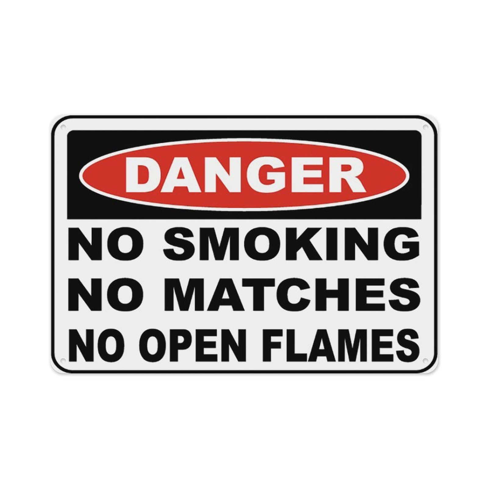 peiyeety No Smoking No Matches Sign Aluminum Tin Warning Signs For Home Outdoor Garden 8X12 Inches