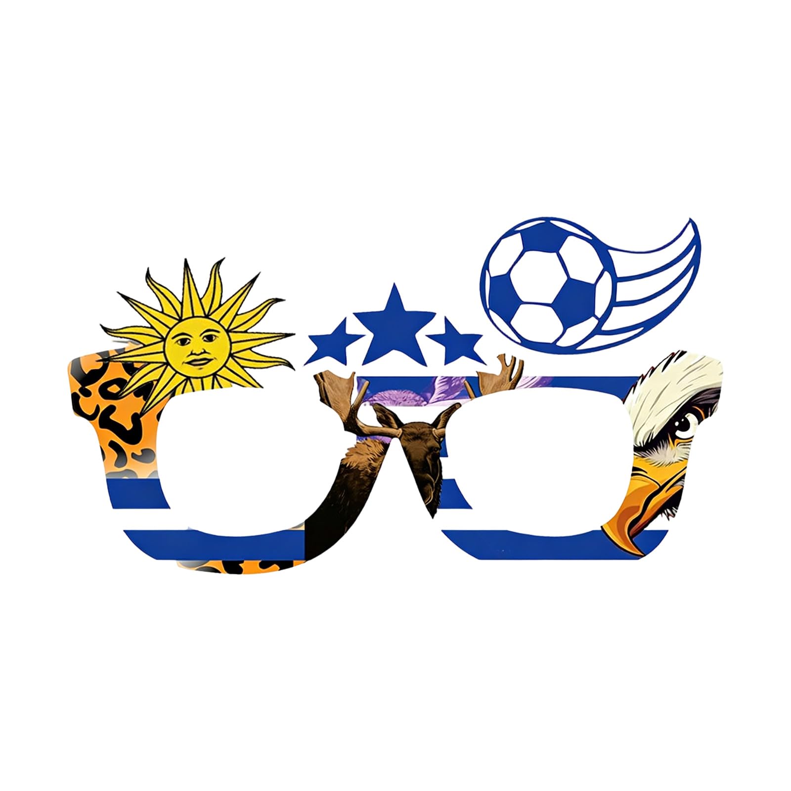 Hsioluted Themed Eyeglass Frames Designed with Country Flags Celebratory Soccer Accessories for Football Watch Parties Tournament Fan Glasses