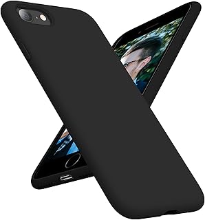 OTOFLY iPhone SE Case,iPhone 8 Case,Ultra Slim Fit Phone Cases Liquid Silicone Cover with Full Body Soft Bumper Protection Anti-Scratch Shockproof Case Compatible with iPhone SE/8/7 4.7 inch (Black)