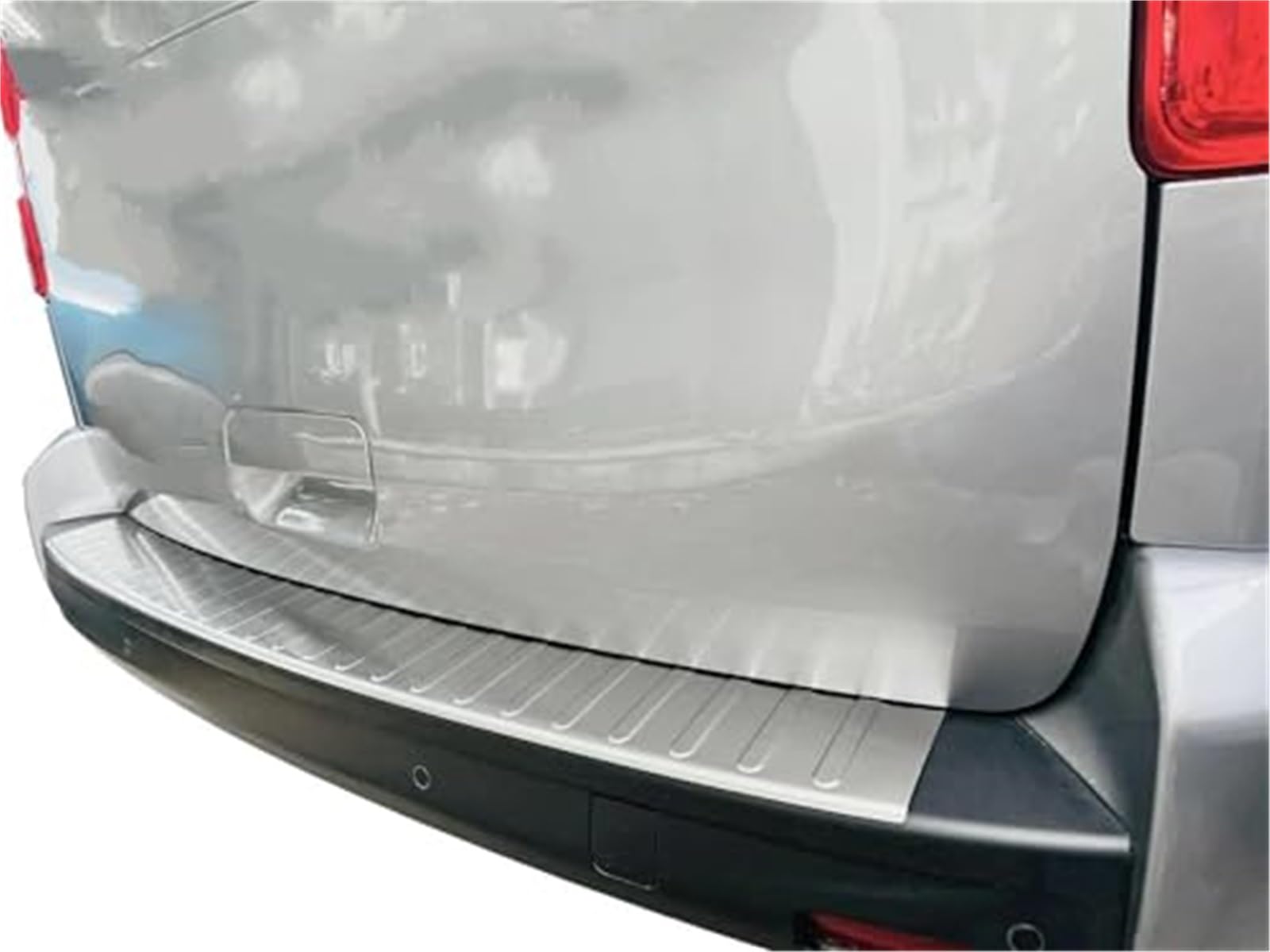 Ochraniacz tylnego zderzaka, dla Peugeot, dla podróżnika 2016 2017 2018 2019 + matowa ochrona krawędzi bagażnika ze stali nierdzewnej Gumowa osłona tylnego zderzaka