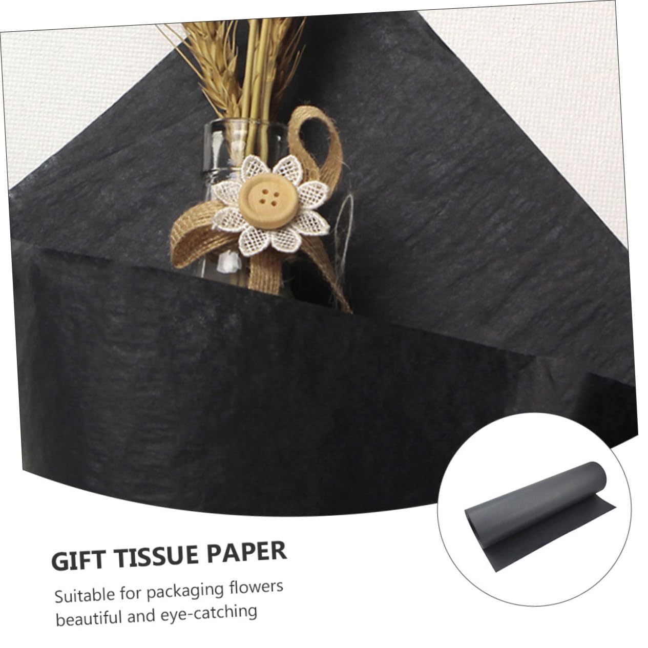 Operitacx Kraftpapierrolle Schwarz Für Blumensträuße Geschenkpapierrolle Aus Hochwertigem Papier Blumenverpackungspapier Dekorativ