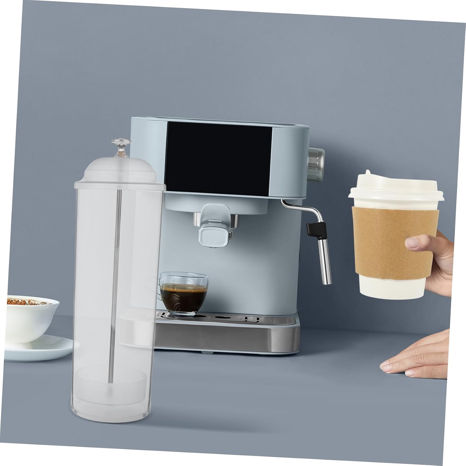 Plastic Straw Holder Container with Lid for Kitchen Counter