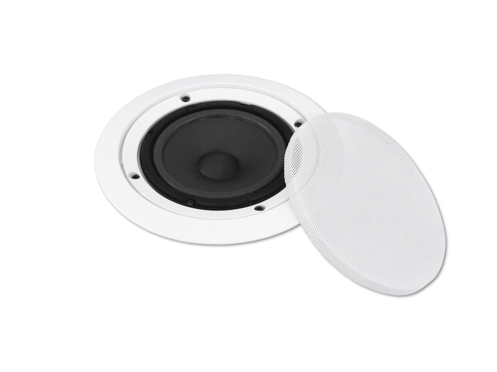 OMNITRONIC CS-5 Deckenlautsprecher weiß | 5"-Breitband-Einbaulautsprecher, 100 V, 5 W RMS, Ø 165 mm