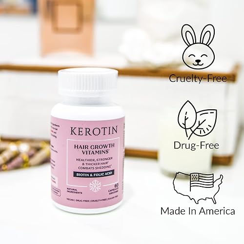 Miniatura 5 de kerotin el crecimiento del cabello más Vitaminas para Natural cabello más fuerte más saludable enriquecido con vitamina B Biotina  ácido