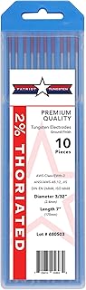 2% Thoriated TIG Welding Tungsten Electrodes 3/32” x7” 10-Pack