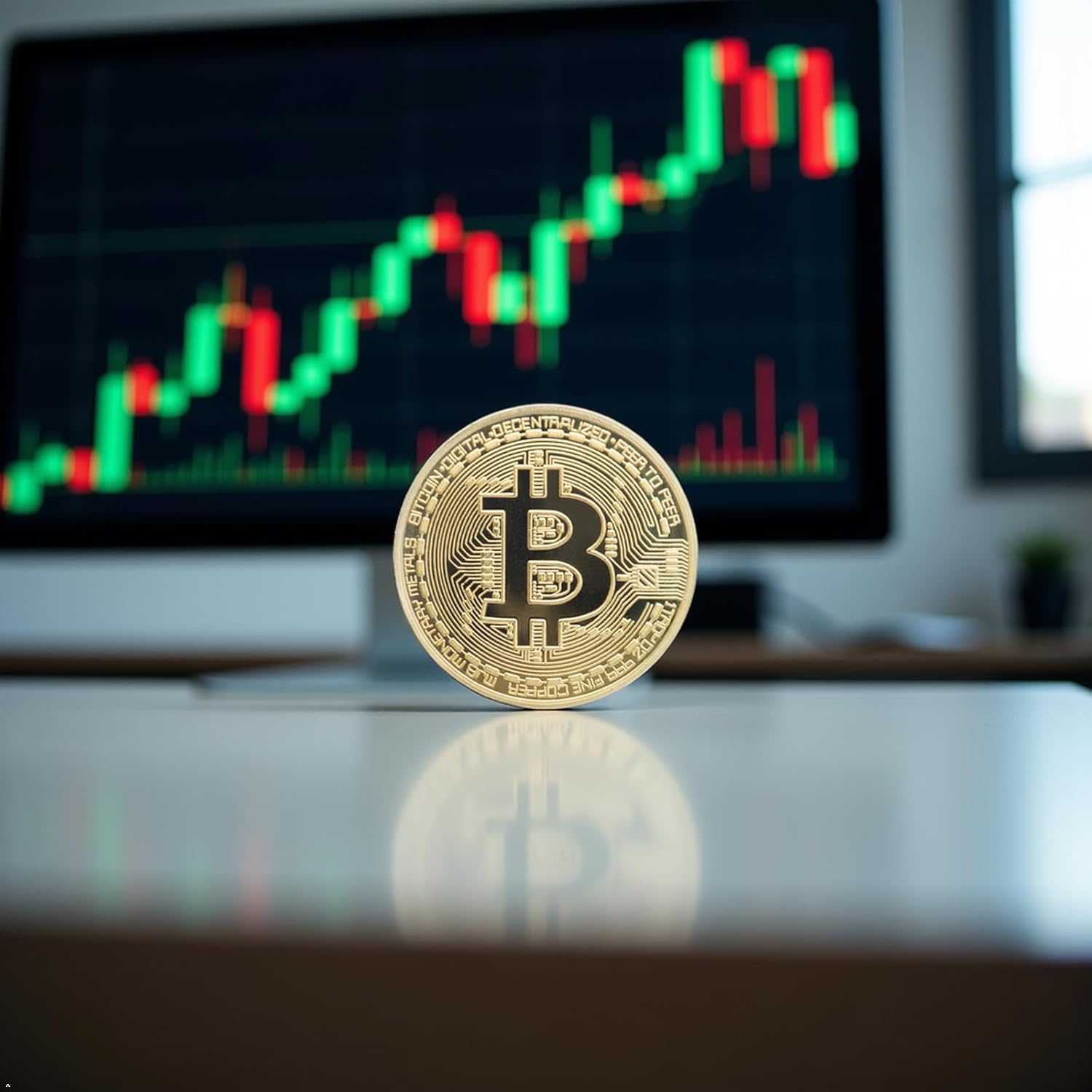 1 Pcs Gold Plated Bitcoin Coin – BTC Cryptocurrency Collectible Physical Bitcoin Token with Protective Case, Commemorative Crypto Coin for Gift, Blockchain Enthusiast Miner Souvenir