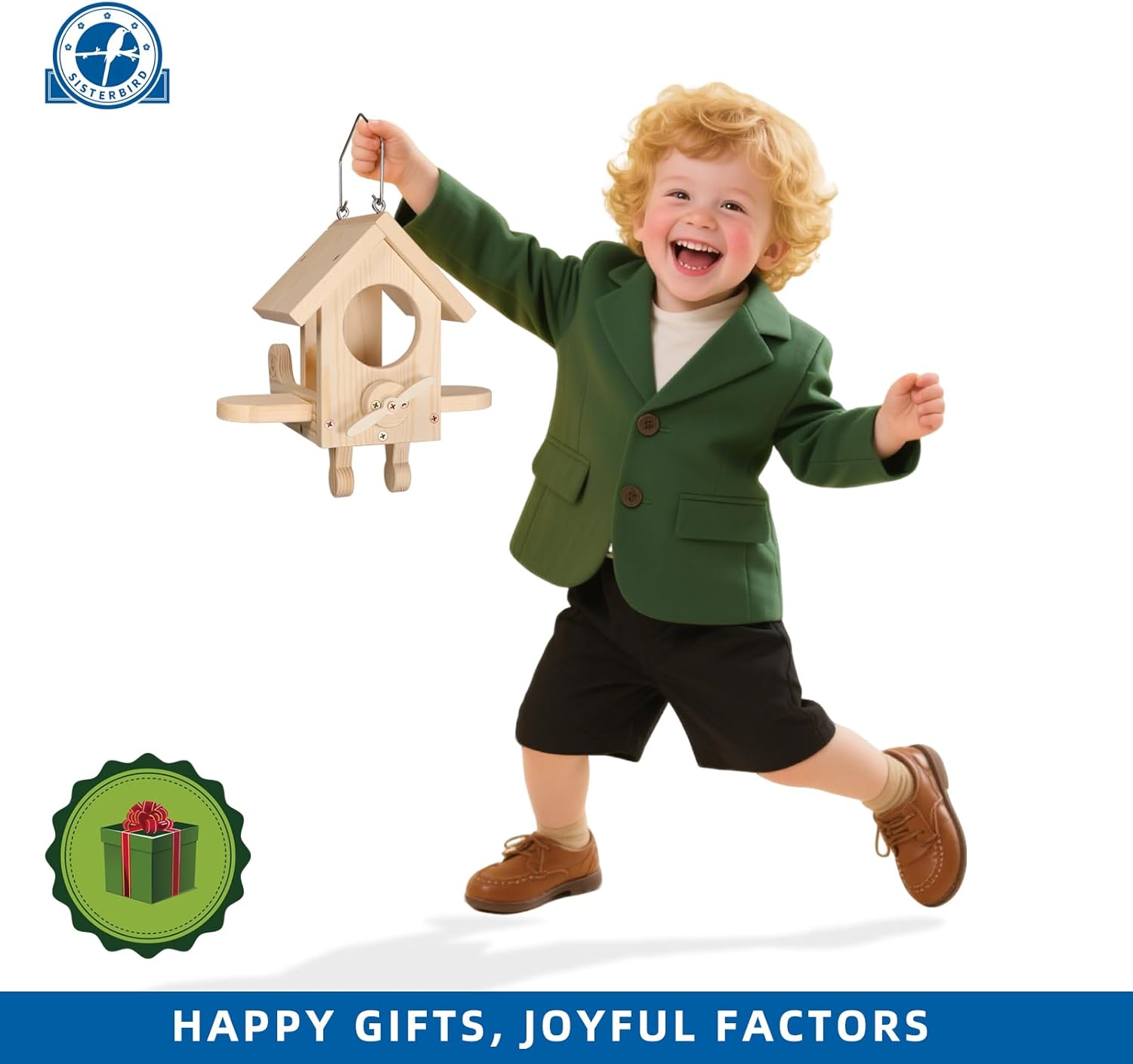 SISTERBIRD Premium Wooden Bird Feeder Kit, Build it Yourself Bird Feeders for Outdoors, Hanging Bird Feeder Kits for Adults to Build, Woodworking Adult Crafts & DIY Kits