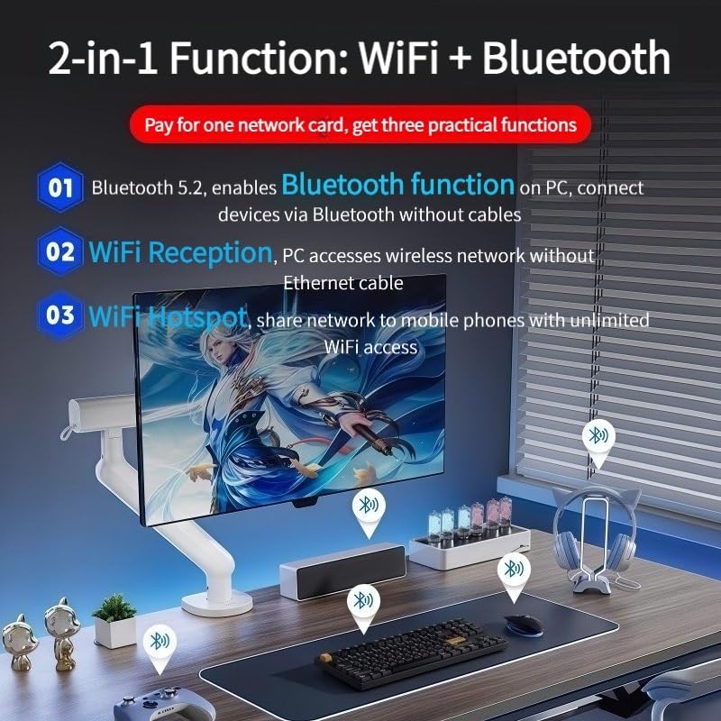 WiFi6 PCIe Wireless Card BT5.2 Dual Band 5G Gigabit Adapter miniatura 3