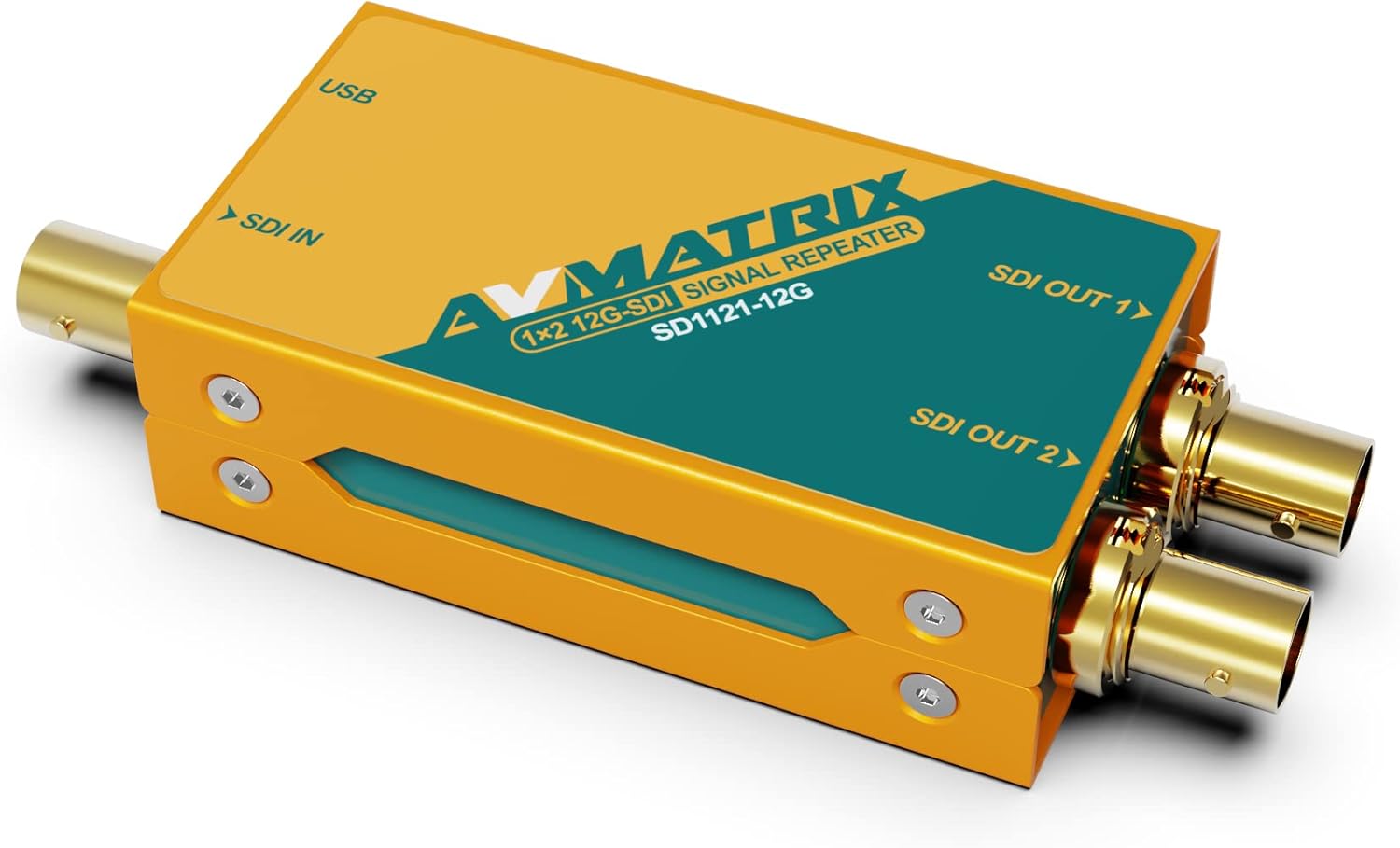 AVMATRIX SD1121-12G 1x2 12G-SDI Signal Repeater - Auto Detects SD/HD/3G/6G and 12G-SDI