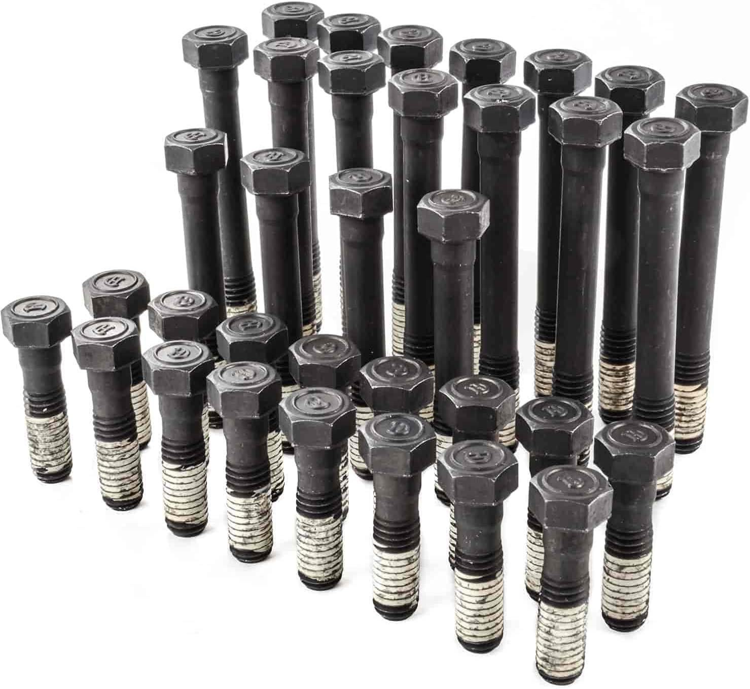 Cylinder Head Bolt Set Black Compatible with SB Chevy 350
