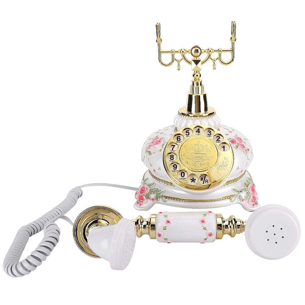 PUSOKEI Telefono rotativo, Telefono Fisso Vintage Telefono Antico Telefono Fisso Retro con Filo per casa, può ricomporre e ruotare i quadranti