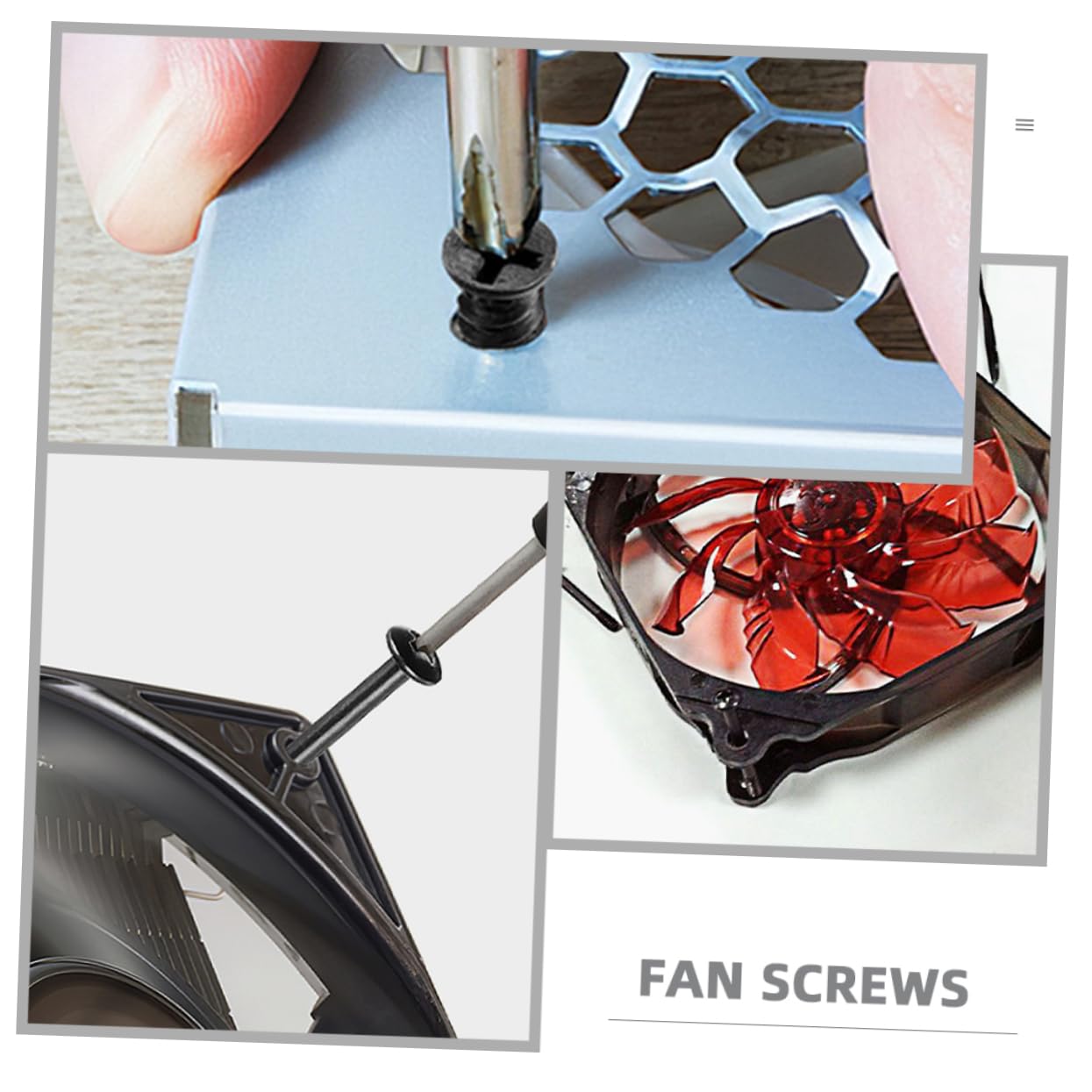 DOITOOL 5 Set Viti Della Ventola Di Raffreddamento Toccando Raffreddamento Computer Fan Del Caso Viti Dell'alloggiamento Viti Di Montaggio Della Ventola Del Case Acciaio Nero 50 Pezzi*5