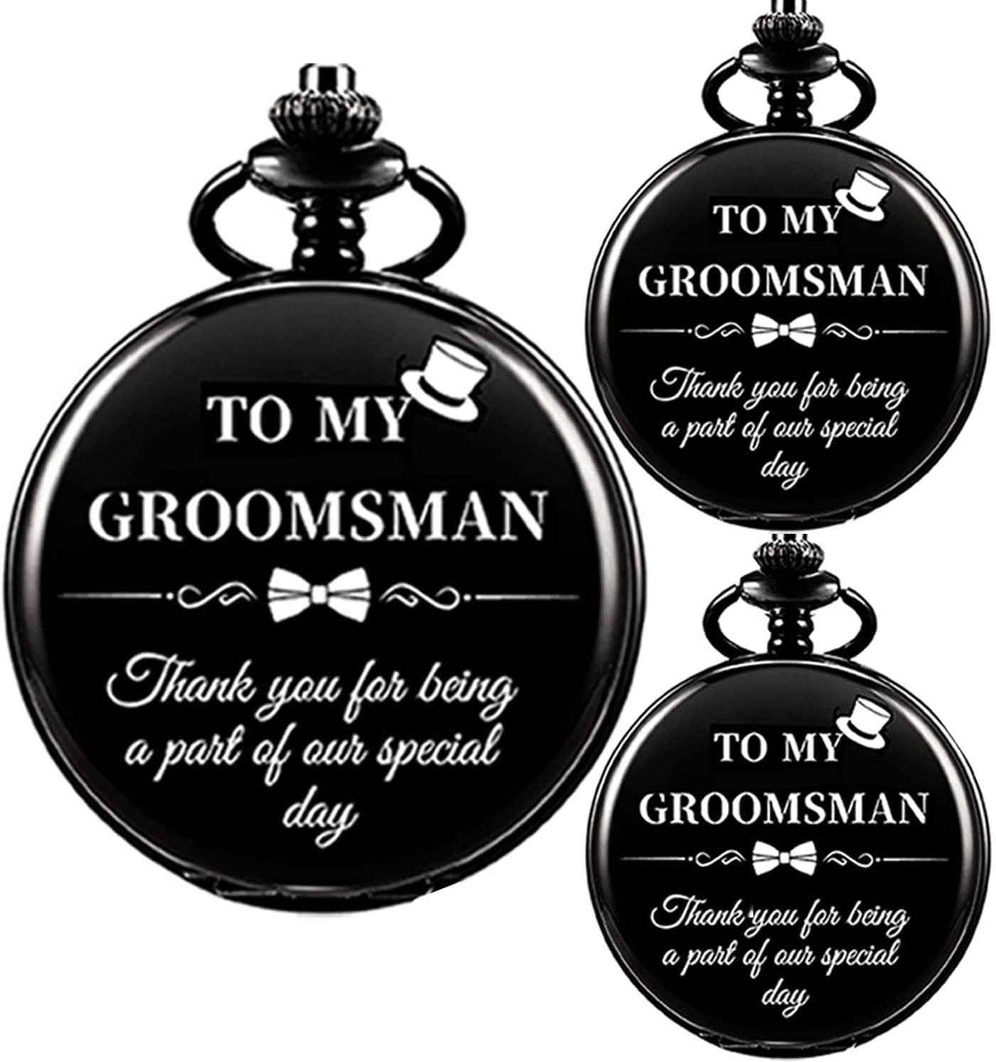 Groomsmen Gifts Set Pocket Watch for Men Bestman Gift Engraved Pocket Watches for Groomsman Gift Set Mens Pocket Watch