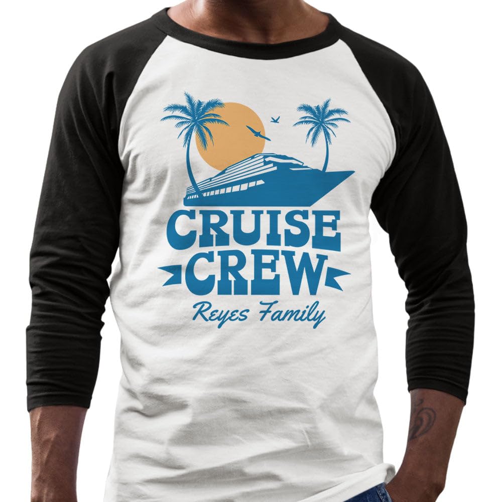 Cruise Crew Reyes Family Three-Quarter Raglan Sleeve Baseball Shirt Unisex X-Large White/Black
