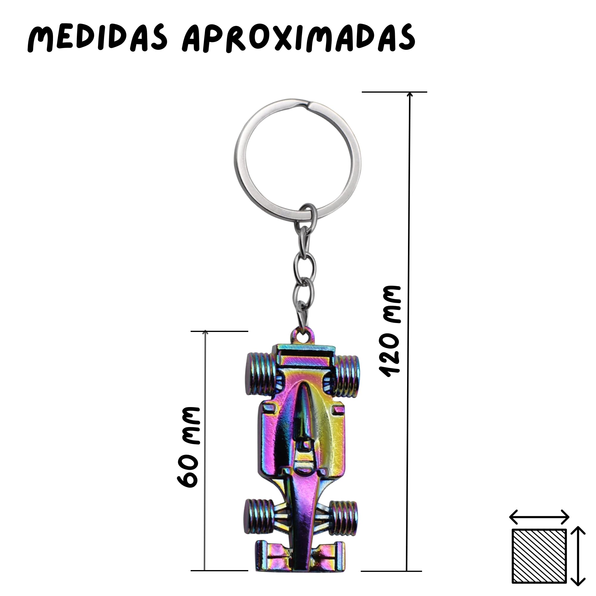 AUTOZOCO Llavero coche Formula 1 metálico, Llavero F1, Llavero automovilismo, Llavero coche de metal, Llavero coche de carreras, Llavero metálico de Fórmula 1 - 5