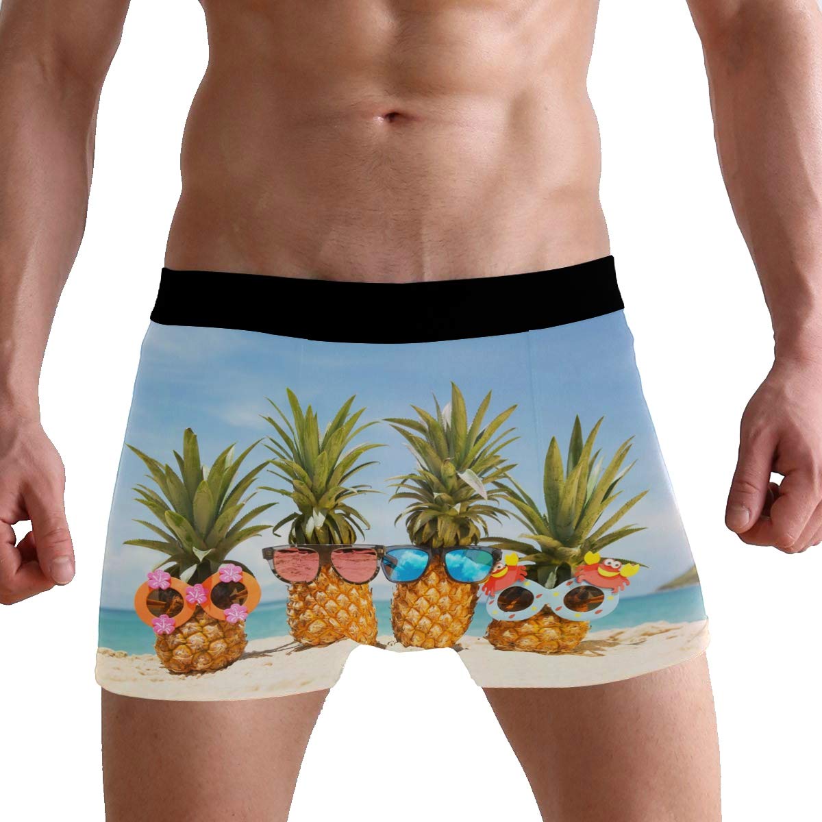 PUXUQU Mens Boxers Shorts Summer Pineapple Boxer Briefs Underwear for Men Boy