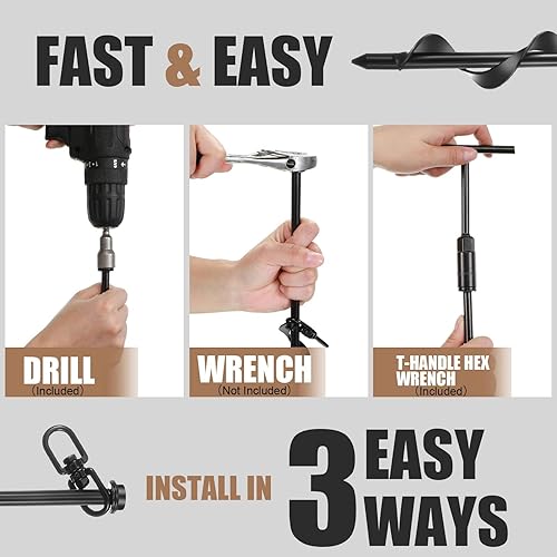 Miniatura 2 de Anclajes de tierra resistentes para juego de columpios, anclajes de tierra, kit de anclajes de tierra para trampolín, camping, tienda de campaña,