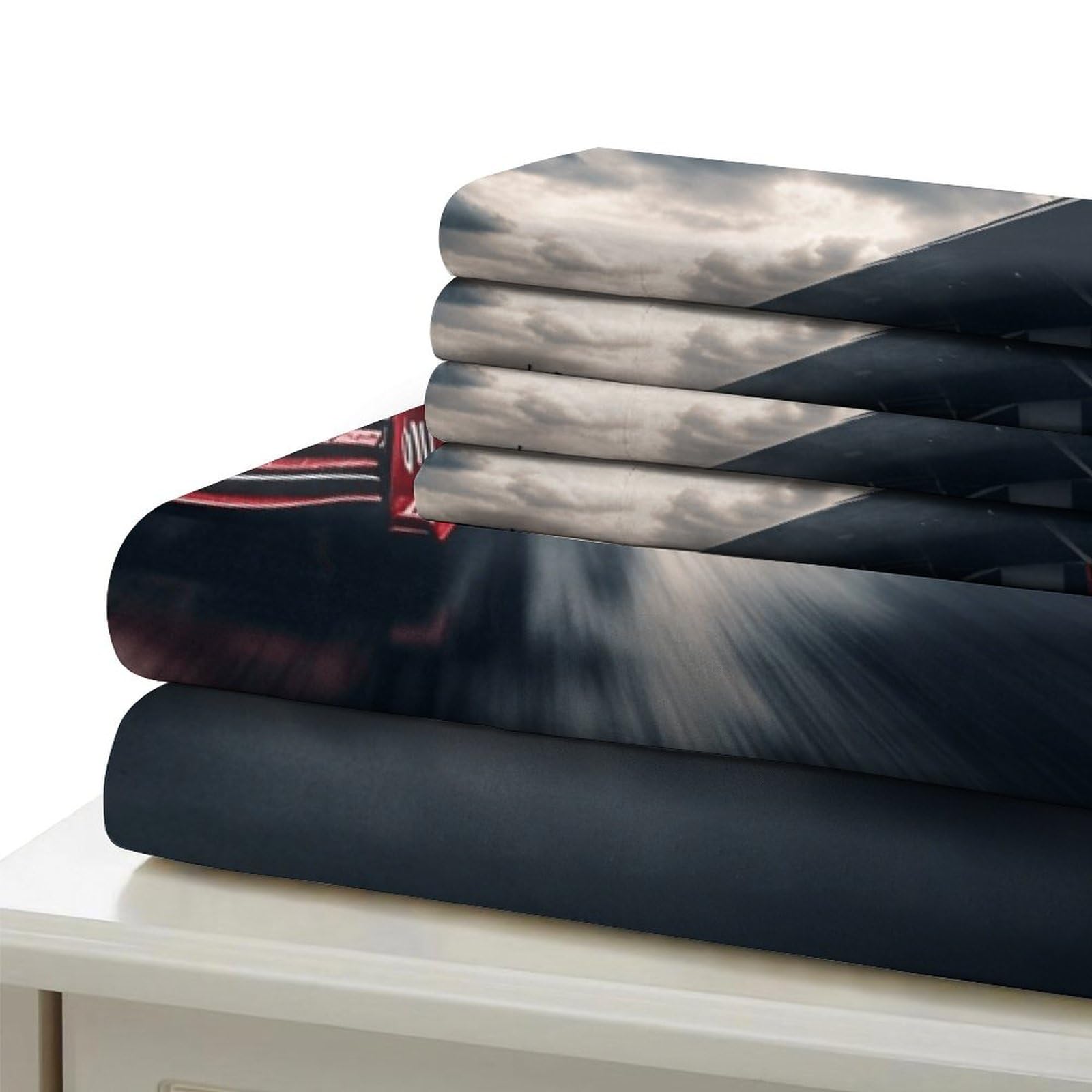 Ferrariii Modèle Housse De Drap, Lavable Formula Racing Housse De Couette Microfibre Douce Linge De Lit Finesse Literie Hygroscopique Parure De Lit Double（200x200cm）
