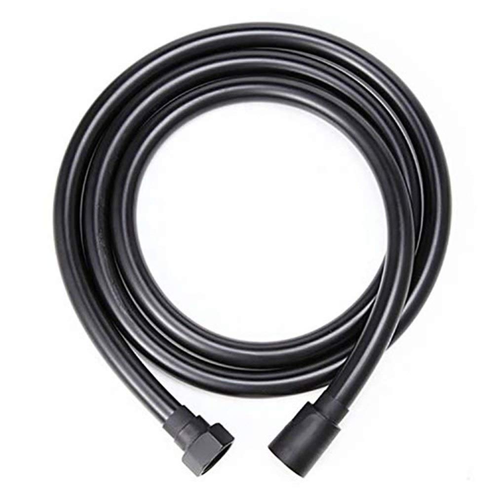 Shower Hose, Stainless Steel Universal Replacement Hose,Shower PVC High Pressure Silver Black Smooth for Bath Handheld Head Flexible(Black,150cm)