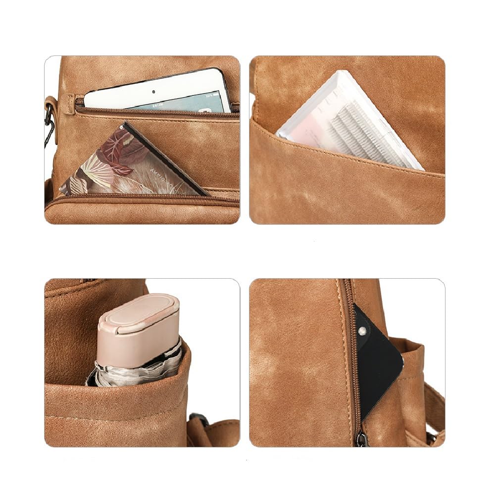 Mochila de cuero PU para mujer, bolso de hombro, mochila casual a la moda antirrobo, mochila de viaje grande para mujer