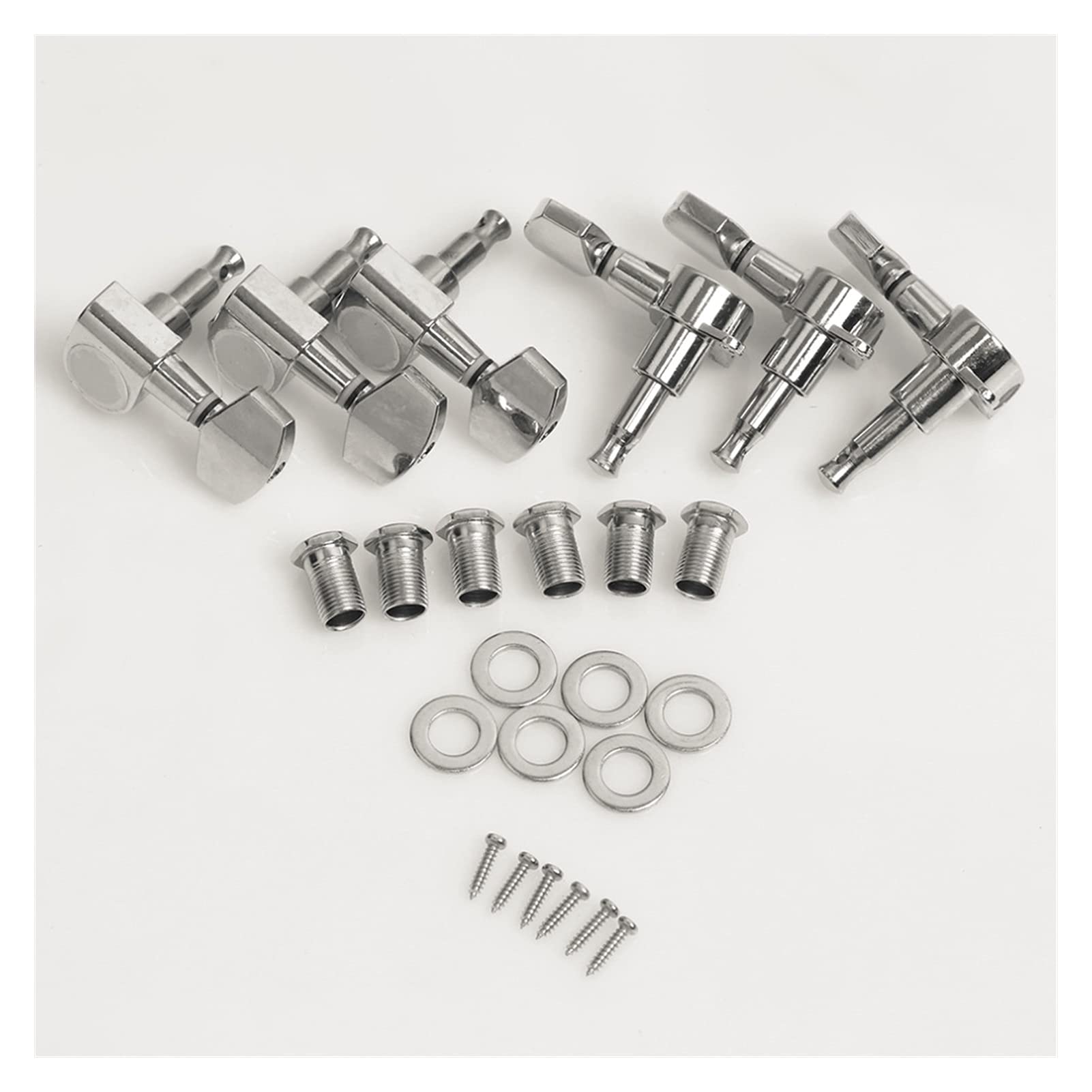 6pcs New Chrome Inline Guitar String String Tuning Pegs Sintonizzatore Machine Testa Macchina Professionale Durevole Testa per Chitarra Elettrica Acustica Locking Tuners