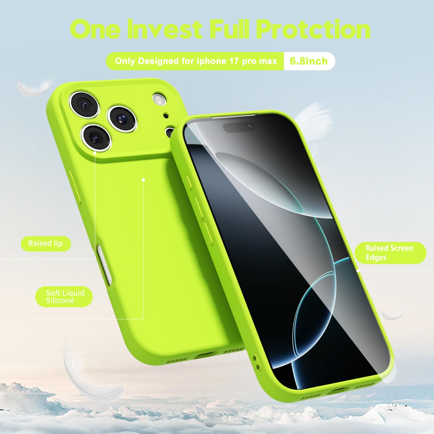 oakxco for iPhone 16 Pro Max Case Liquid Silicone, Soft Rubber Gel Elegant Aesthetic Basic Simple Cover, Cute Thin Slim TPU Matte Solid Color Plain Smooth Case for Women Girl, Light Pink — view 1611