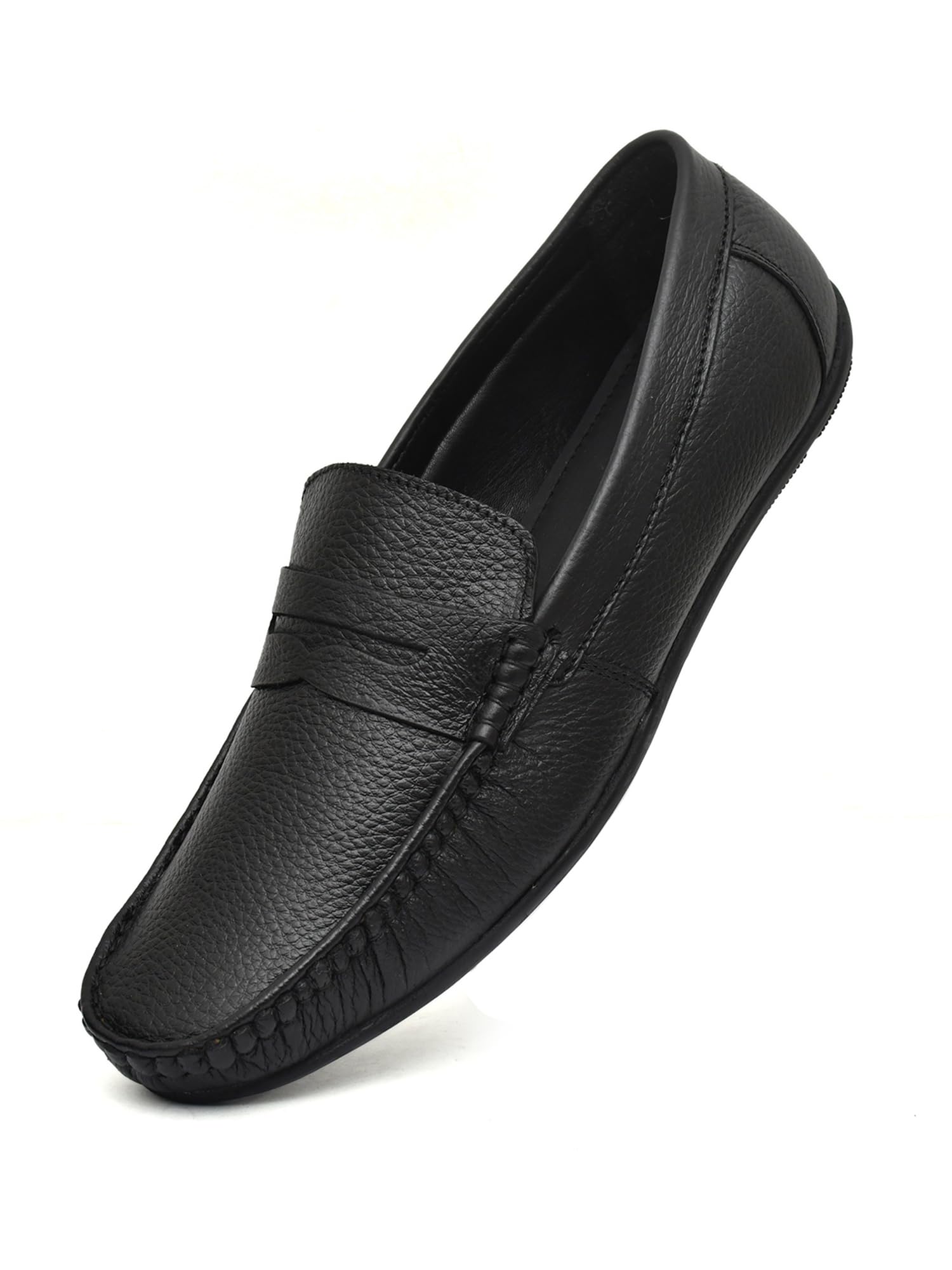 BENTO YOUNG Black Leather Casual Loafers for Men 09 (UK/India) (B0CV3XJHCZ) Amazon Price History, Amazon Price Tracker
