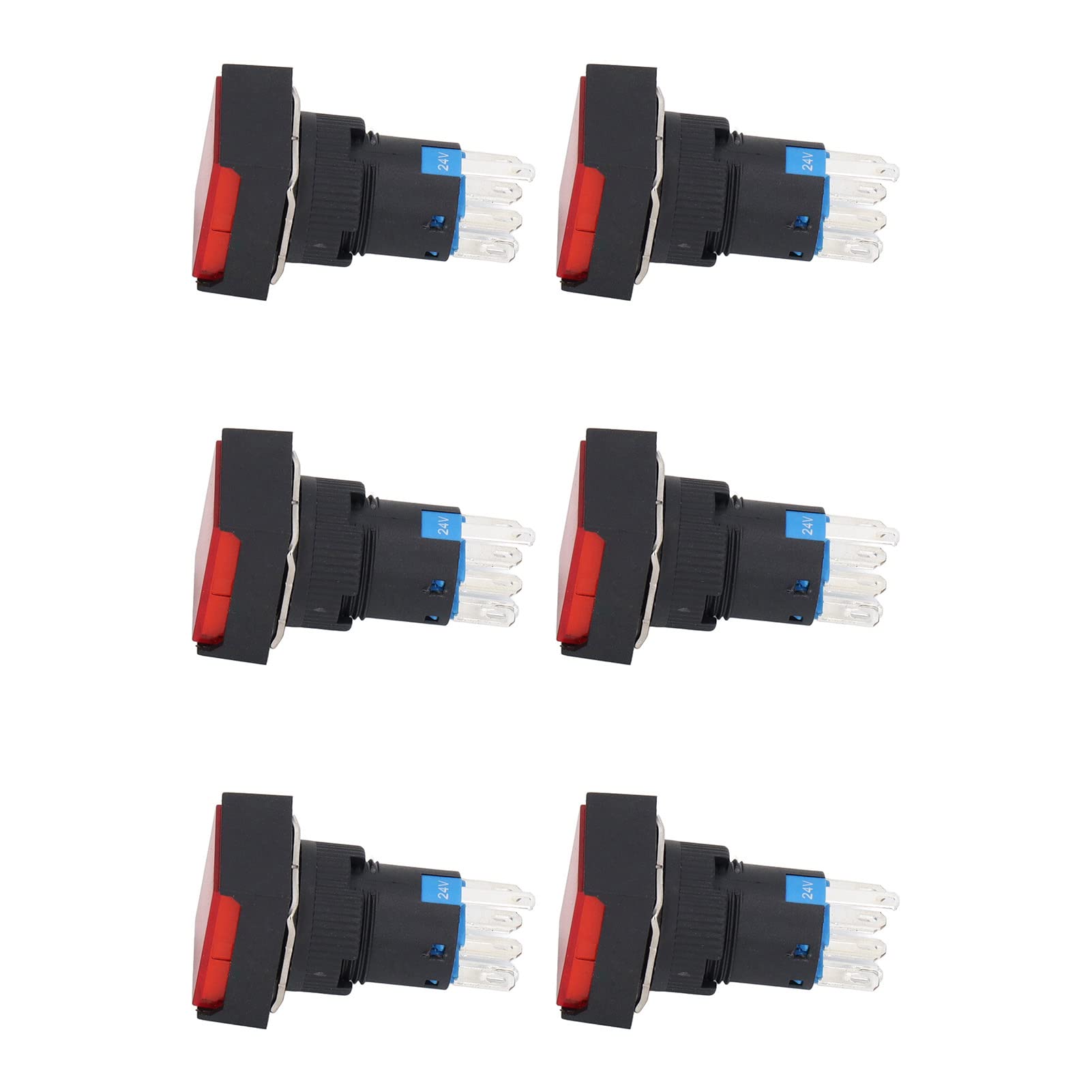 Interruptor de Botón, 25 Piezas 24 V Botón de Luz Indicadora de Bloqueo Automático para Control Industrial, Operación de Larga Duración, Amplio Uso en Sistemas de Electrodomésticos de Motor
