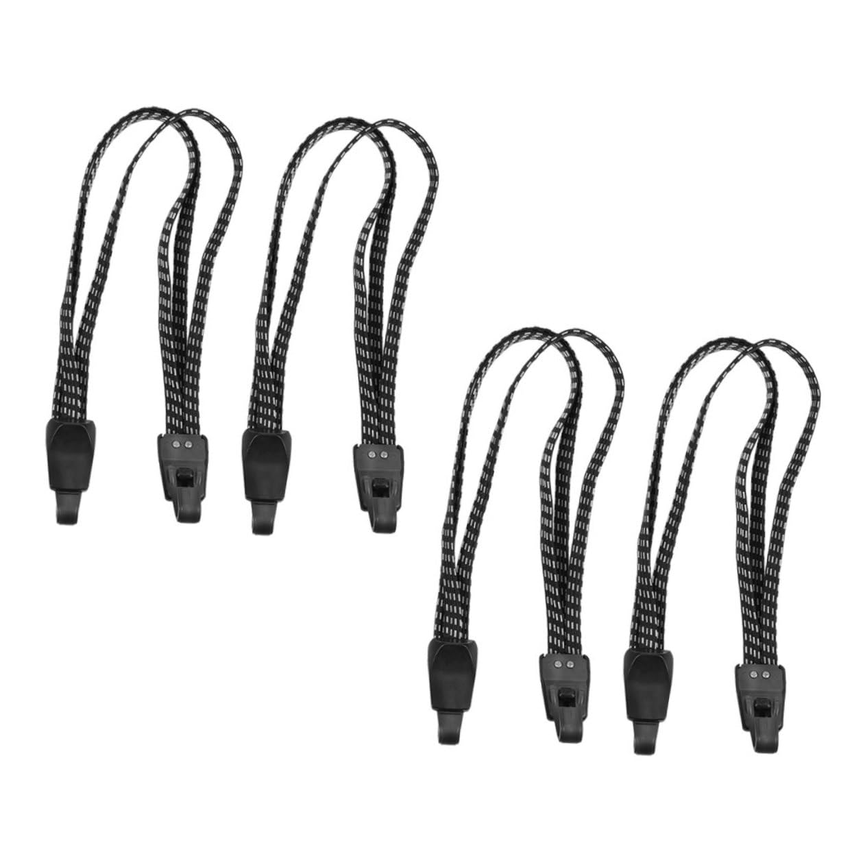 Mikinona 4pcs Motorcycle Bike Bungee Cords Durable Elastic Luggage Tie Down Straps for Bicycle and Motorcycle Easy to Use Versatile Fixing Black