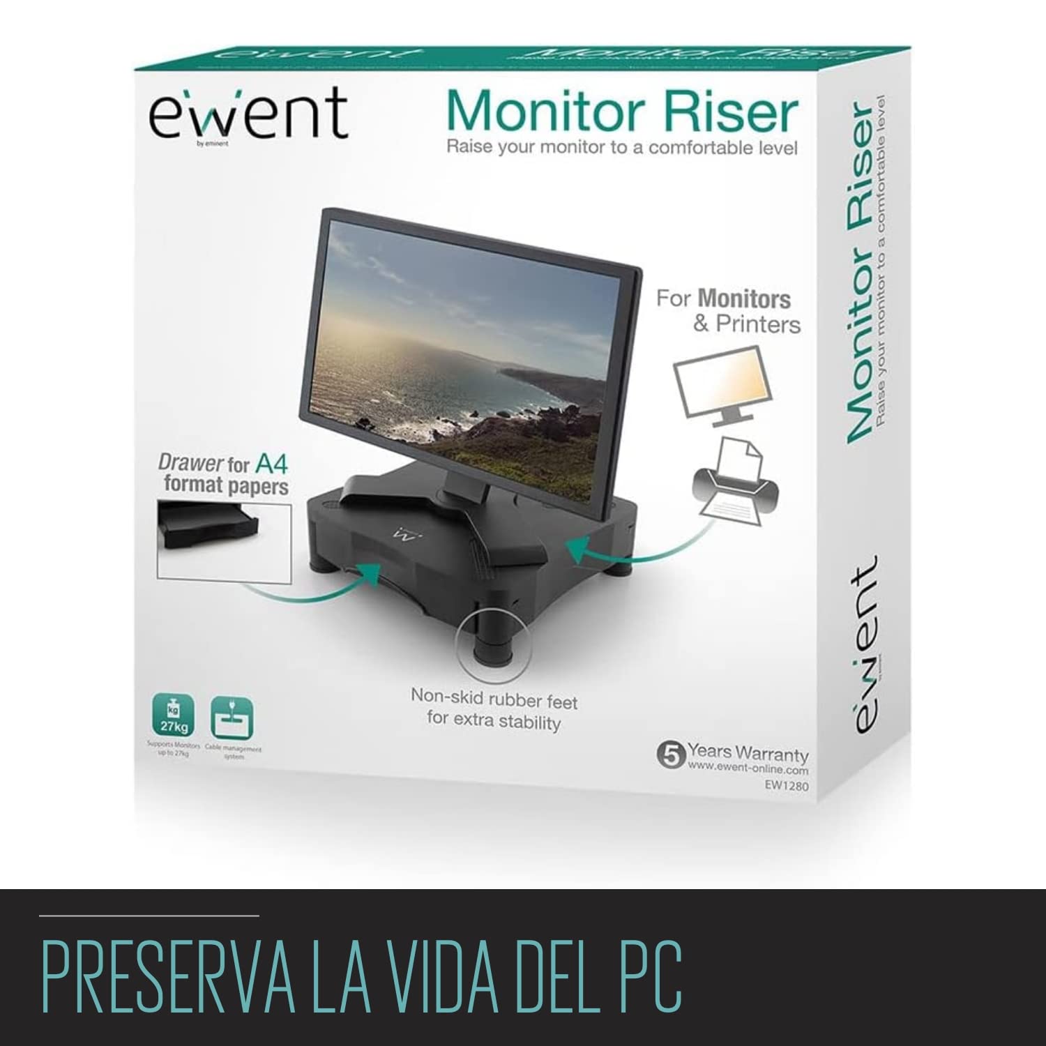 SOPORTE MONITOR EWENT EW1280 NEGRO - miniatura 4