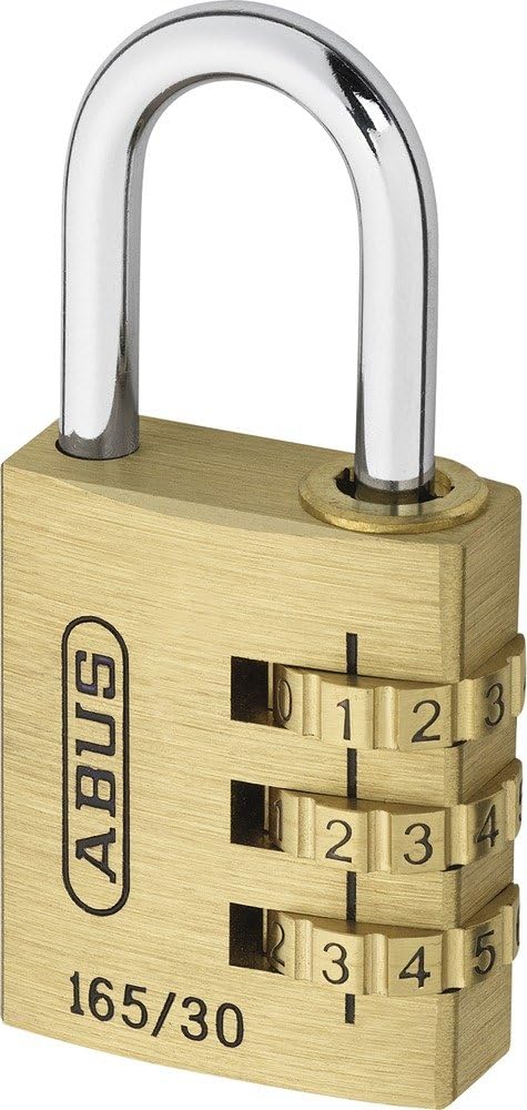 ABUS 20131 Brass Combination Lock 165/30SB, Size: 30 mm