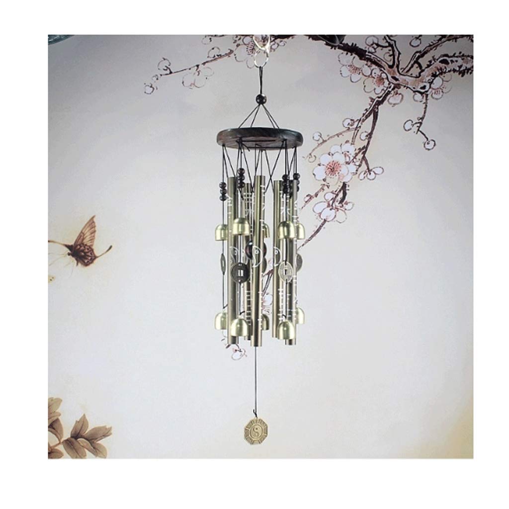 Wind chimes Metal Copper Wind Chimes 10 Metal Bells Hanging Ornament Pendant Wind Bells For Indoor Outdoor Household Decoration Wind Bell (Color : Brown)