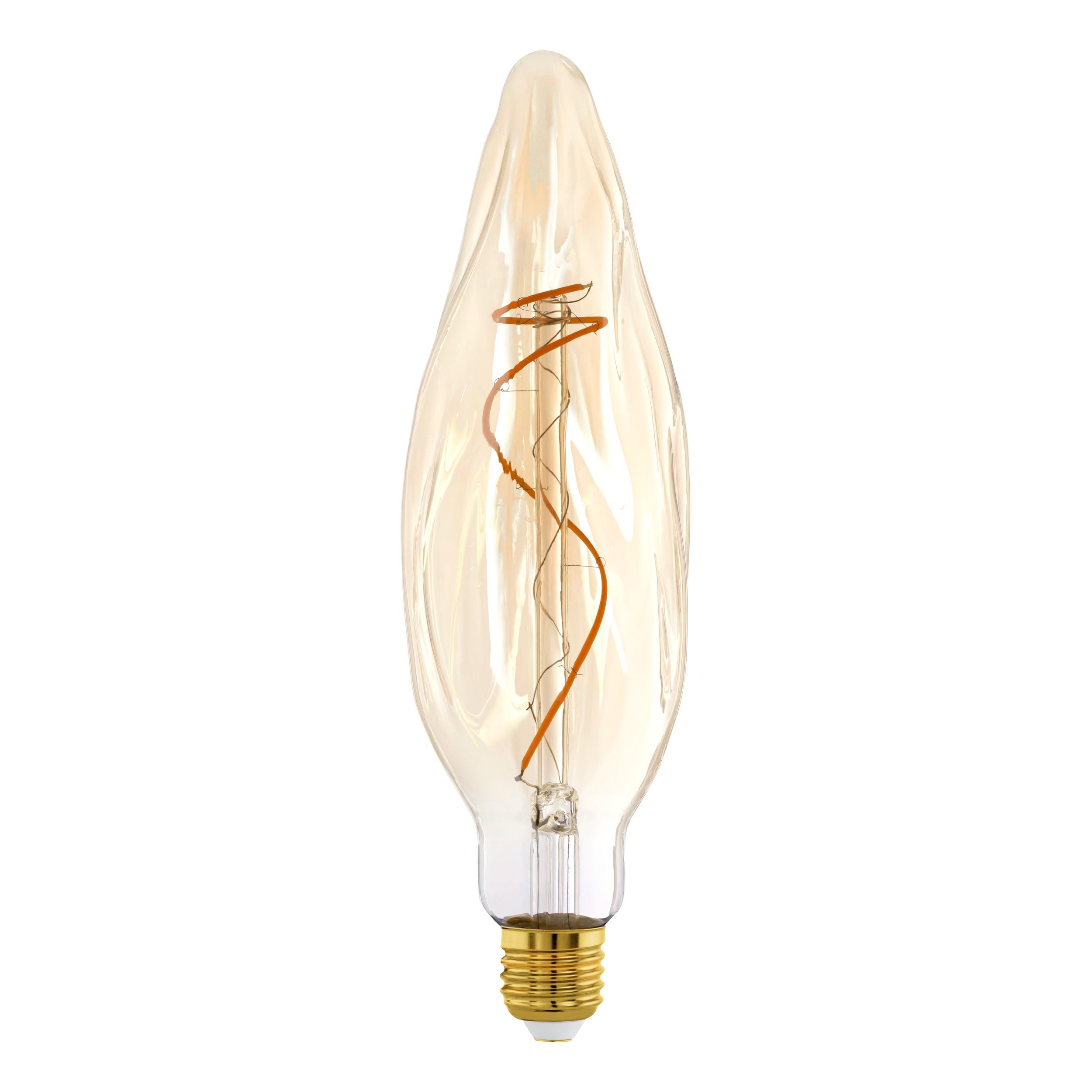 Eglo Amber Xxl E27 Dimmable Lamp, Spiral Led Retro Bulb Large Size, Extra-Large Vintage Decorative Light In 4 Watts, 270 Lumens, Warm White, 2100 K, 25.5 Cm Length