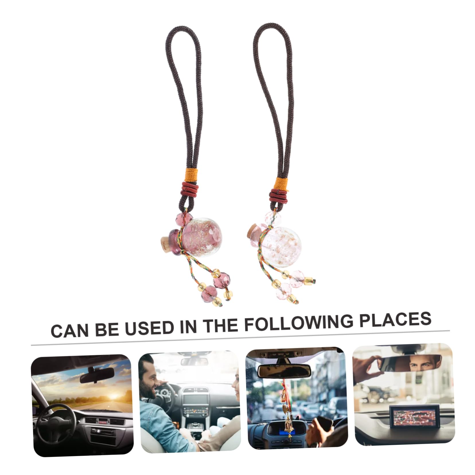 minkissy 8piezas Collar Difusor De Aceites Esenciales Colgantes De Vidrio Botellas De Perfume Decoración Para Auto Para Amigos y Familia