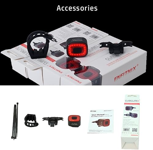 Miniatura 9 de CUBELITE II Luz inteligente para bicicleta, detección automática de luz ambiental, luz trasera con detección de freno, recargable por USB, súper