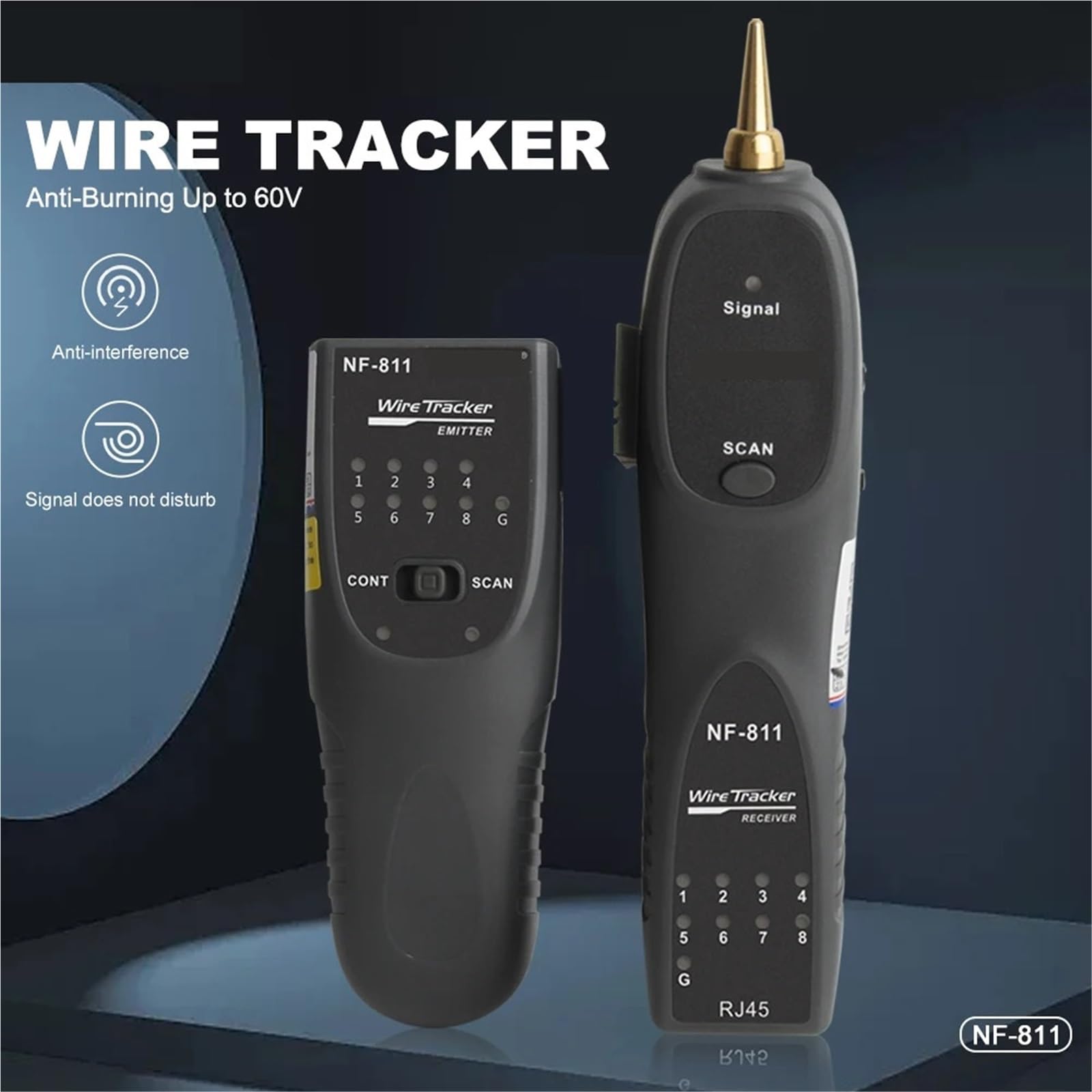 Tester kabli sieciowych RJ11 RJ45, lokalizator przewodów telefonicznych, toner, wykrywacz Ethernet, narzędzie do testowania ciągłości linii - Omni-Check