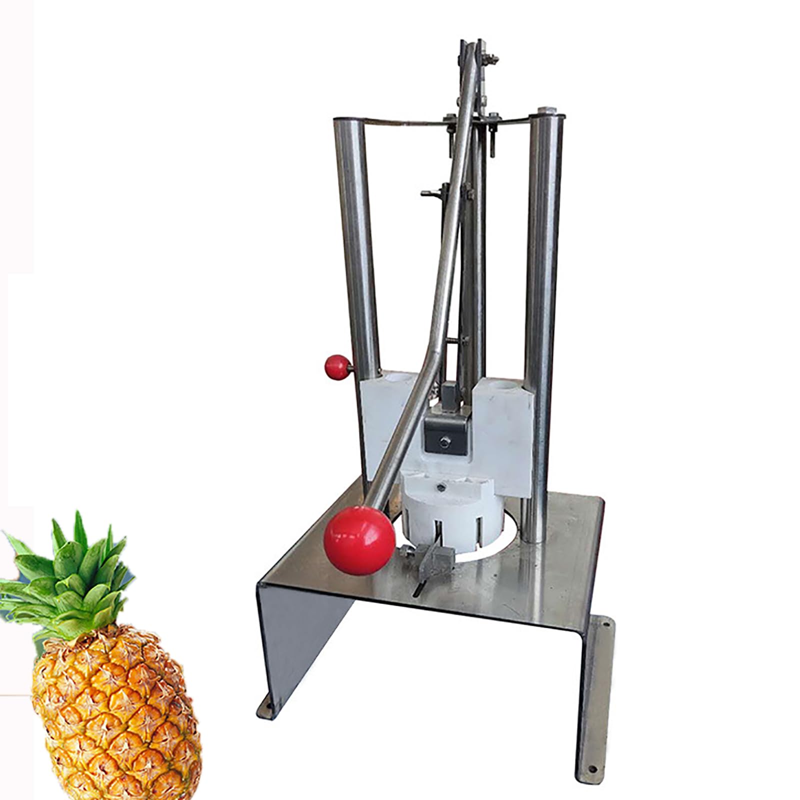 Ananas Entkerner Maschine, Handbetriebener Edelstahl-Schäler Schneider für Schnelle Fleischentfernung, Effizient 60 Stück/H für Lebensmittelkabinen und Supermärkte