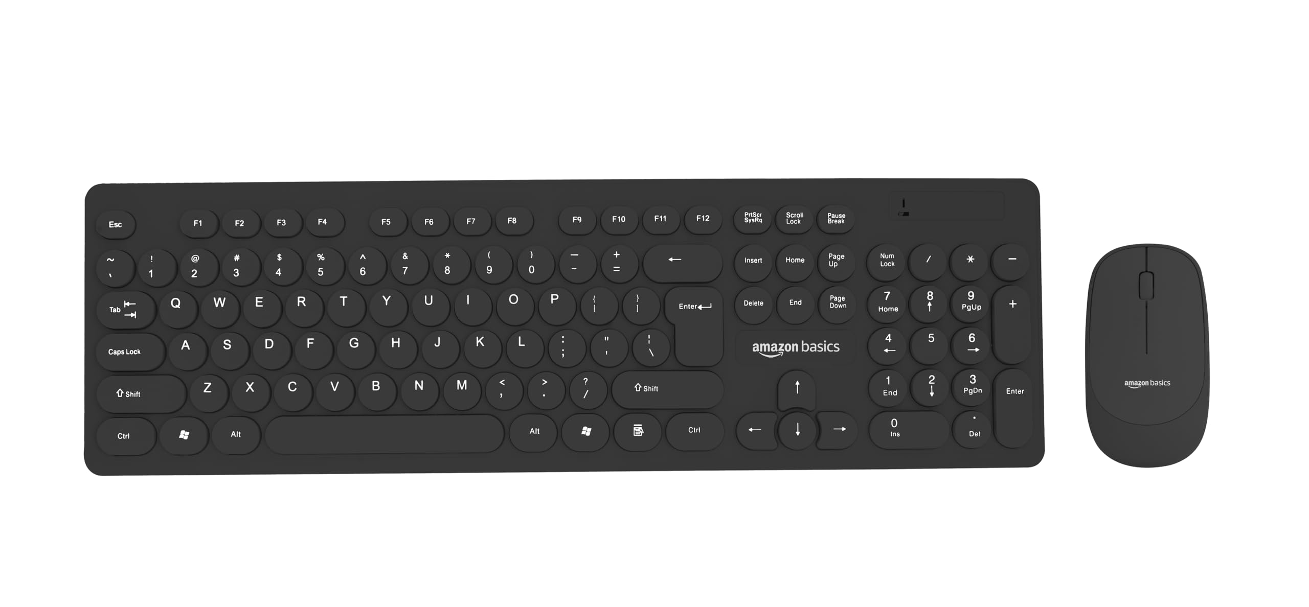 Amazon Basics Wireless Keyboard and Mouse Combo | 1000 DPI Mouse | 104 Rounded Silent Keys | Lightweight | Compatible to Mac and Windows | Plug-and-Play (Black) (B0C46L1QT9) Amazon Price History, Amazon Price Tracker