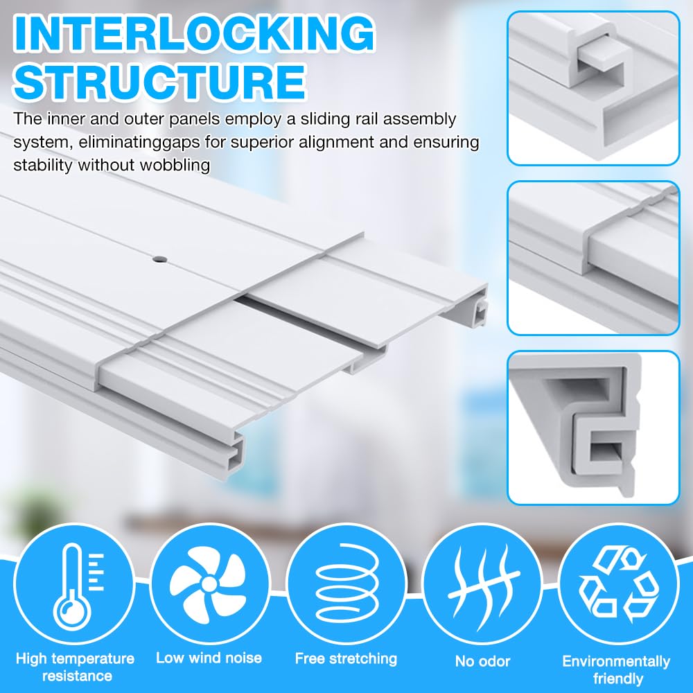Kit di Sfiato per Finestra del Condizionatore, 4 Pezzi Guarnizione Finestra Condizionatore Kit, Kit Di Sfiato Portatile, Condizionatore d'Aria Portatile Windows Vent Kit, 13/15 cm