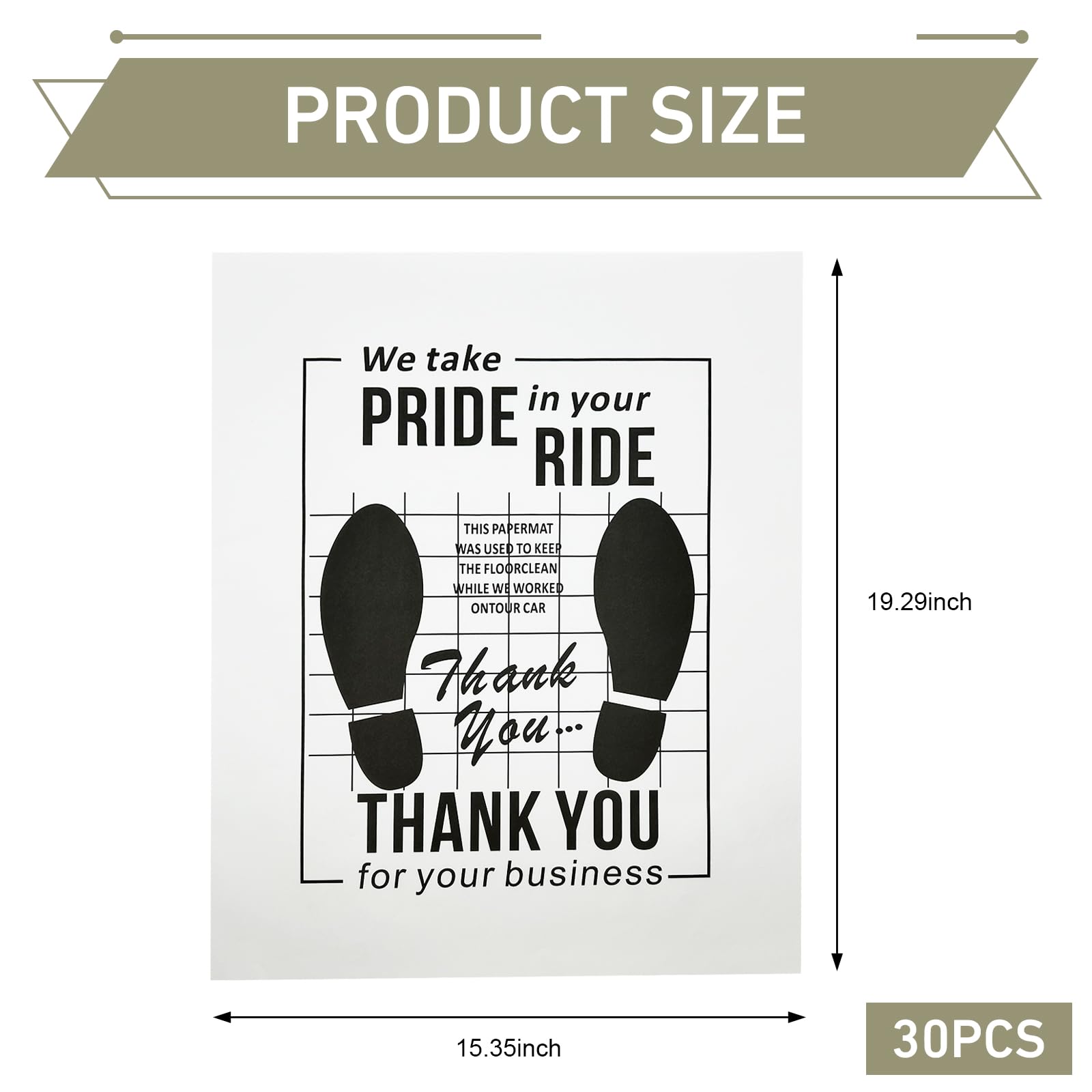 30 PCS Car Paper Floor Mats Disposable Kraft Paper Floor Pads Cover 20 x 16 Foot Pad Protective — view 2