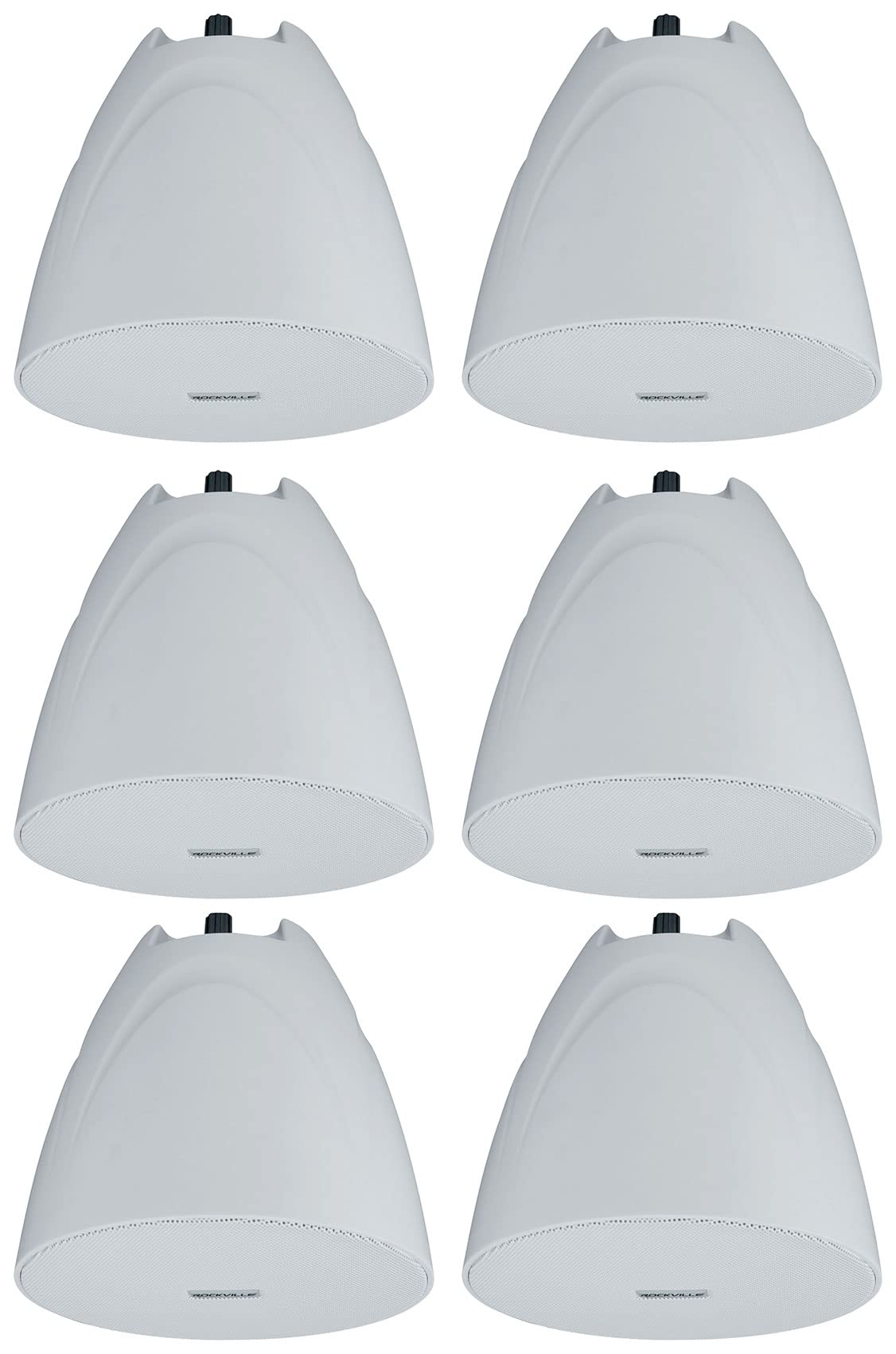 Rockville 6 PEN-525T White 5.25" 70V Hanging Pendant Speakers for Restaurant/Bar