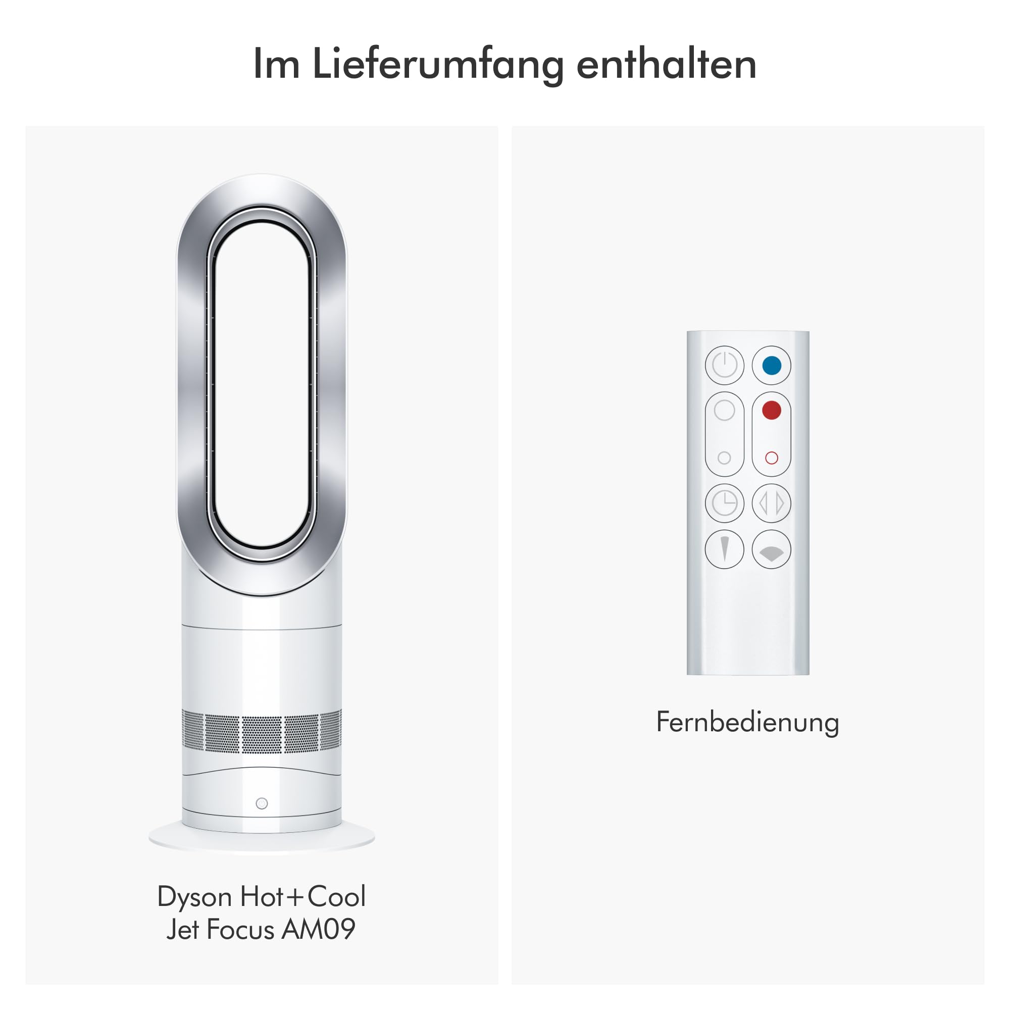Dyson Hot+Cool Jet Focus AM09 Heizlüfter und Ventilator (Weiß/Silber) – 2-in-1: Heizt und kühlt mit starkem Luftstrom – Bild 4