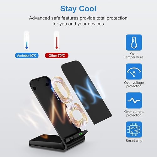 Miniatura 5 de Estación de carga inalámbrica de 15 W inalámbrica rápida para Motorola Edge 60 Stylus/Edge 2024/Moto G Power 2025/50 Neo/Edge+ 2023/Edge 50