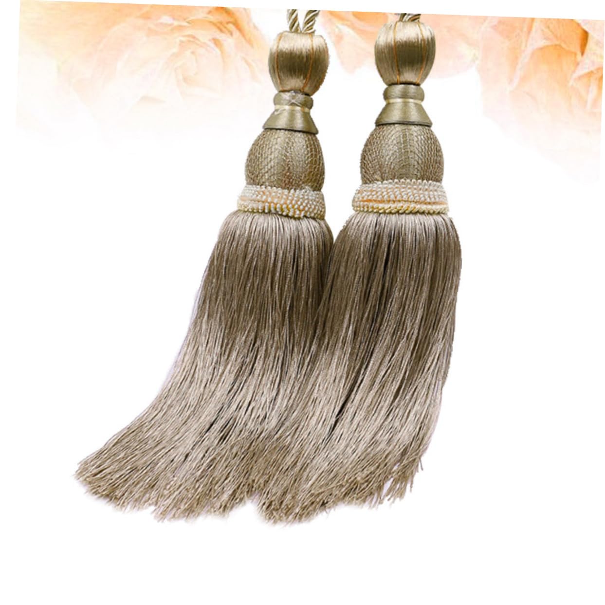 Attaches de Rideaux, Supports de Rideaux, 2 pièces de Rideau à Pompon, Boucle de Rideau à Boule Simple, Sangle de Rideau à Pompon (comme indiqué sur la Photo)