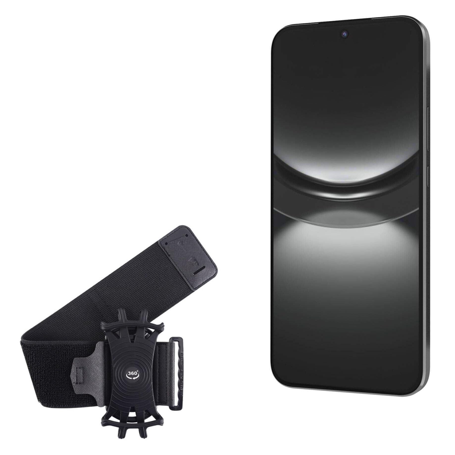 BoxWave Holster Compatible with Huawei nova 12 Lite - ActiveStretch Sport Armband, Adjustable Armband for Workout and Running - Jet Black