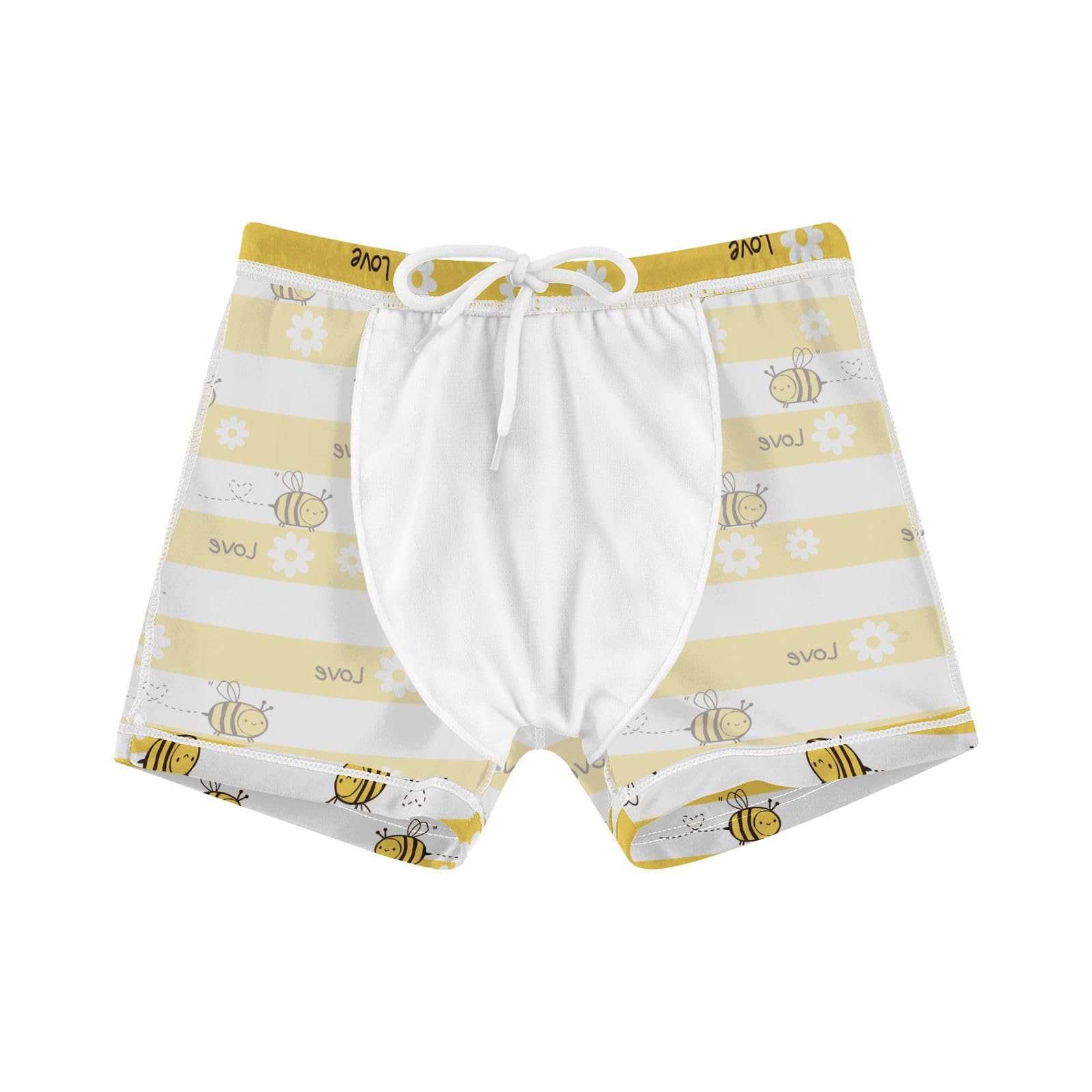 Sletend Boys Bee Daisy Stripe Swim Jammers Athletic Swimming Shorts Swimsuit Trunks Quick Dry 3T