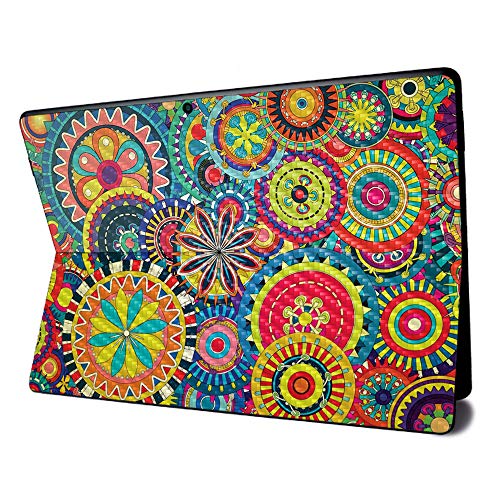 Image of MightySkins Carbon Fiber Skin for Microsoft Surface Pro X - Flower Wheels | Textured Carbon Fiber Finish | Easy to Apply, Remove, and Change Styles | Made in The USA