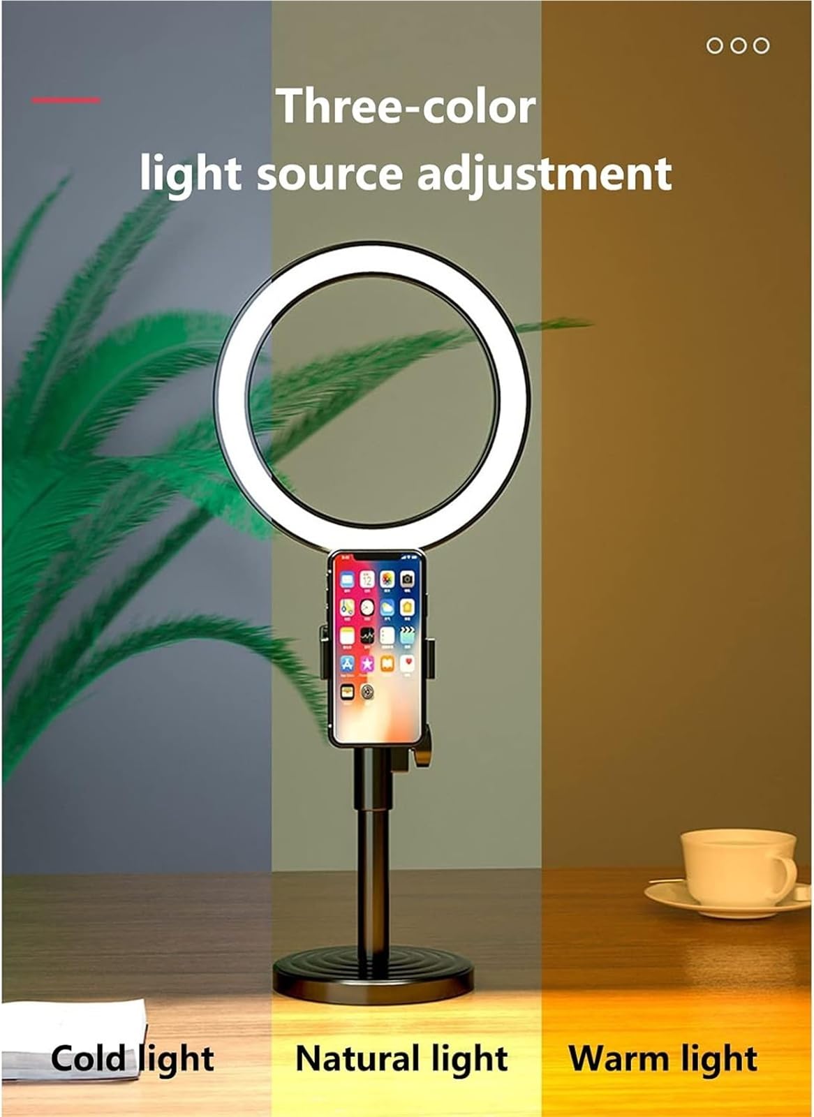 Lampada Da Tavolo Anulare Per Selfie Con Supporto Ad Angolo Regolabile LED Per Il Trucco Lampada Circolare Da Scrivania Portatile Per Dirette Streaming