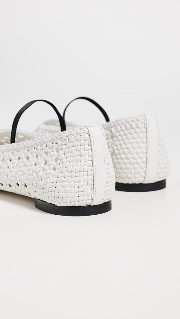 Vince Women's Vivian Woven Mary Janes, White, 8.5 Medium US by Vince - Used condition - Image 5