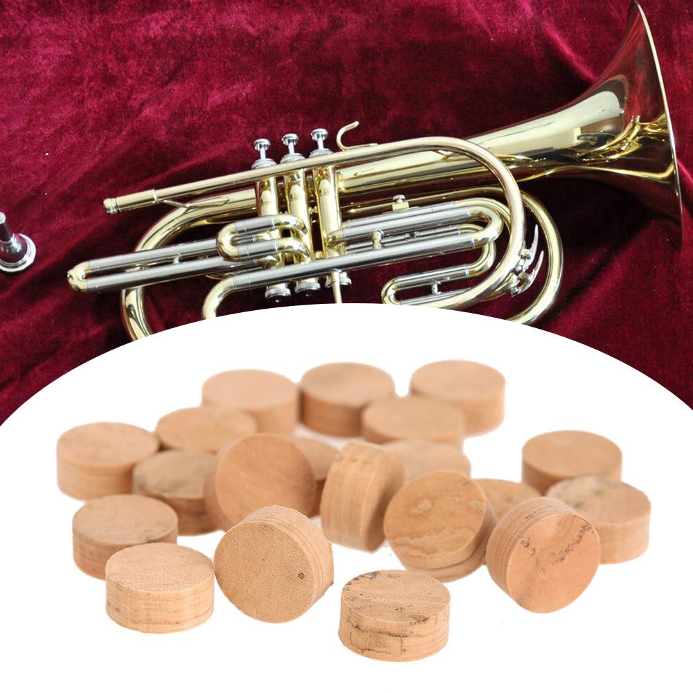 Cuscinetti in Sughero per Tromba, Sughero Valvola Spiedo Tromba, Pulizia Tromba, Posaune Kork Kissen, Trompete Kork 20 Pezzi 9,5 Mm Trombone Tromba Riparazione Pastiglie in